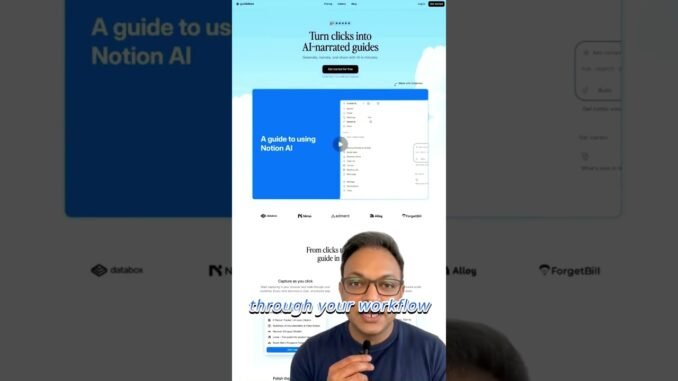 AI tool turns clicks into instant video guides with voiceover & captions.