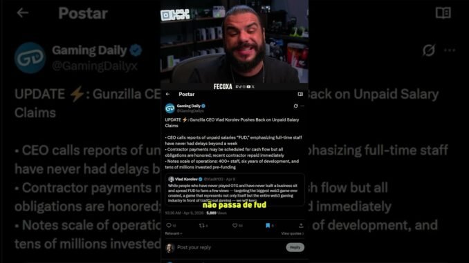Atualização do CEO da Gunzilla sobre a treta! #web3 #gunzilla #treta