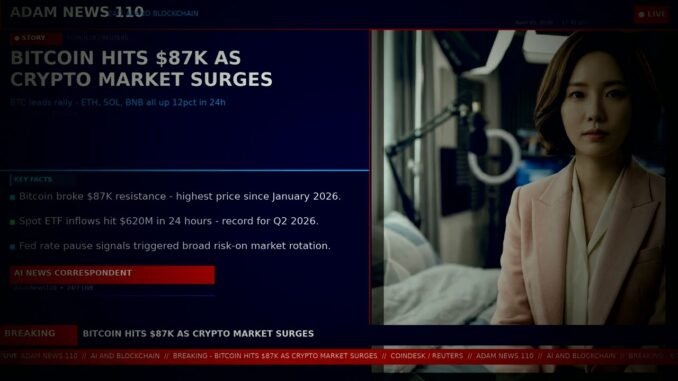 [BREAKING] ADAM NEWS LIVE — Crypto and AI Blockchain News | April 05 2026 17:45 UTC | AdamNews110