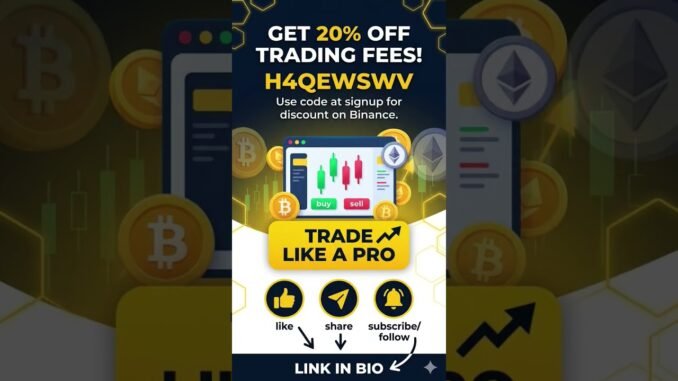 Binance Referral Code 2026💰 Save 20% trading fees Instantly (H4QEWSWV) #binance #crypto #shorts