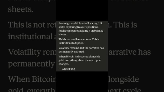 Bitcoin Is No Longer a Speculation It Is a Reserve Asset