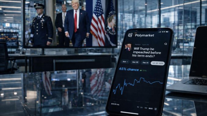 Bitcoin rebounds as oil cools but Trump impeachment odds show Bitcoin’s rebound may be fragile as Wall Street warns Hormuz disruption is not really over