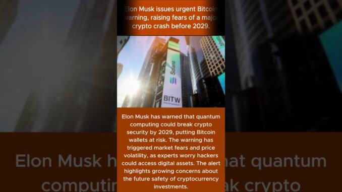 Elon Musk Issues Urgent Bitcoin Warning#Crypto Crash Fears Before 2029#LibertyPlusNew #youtubeshorts