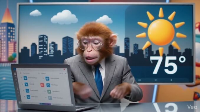 Funny Monkey Weather Report 🐵🌦️ | AI News Anchor | Viral YouTube Shorts