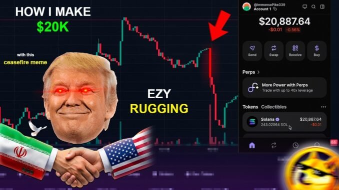 How to Dev a Viral CEASEFIRE Memecoin With $0 On Pump Fun | Just Copy Me