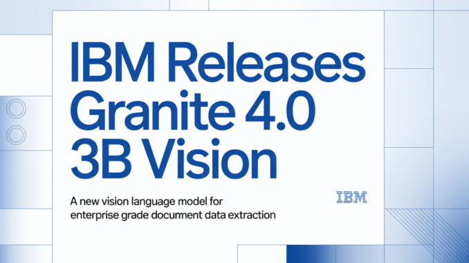 IBM Releases Granite 4.0 3B Vision: A New Vision Language Model for Enterprise Grade Document Data Extraction