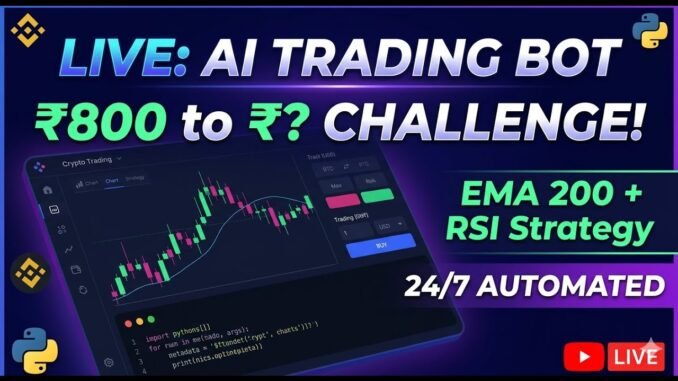 Live Crypto Scalping Bot | ₹800 to ₹? Challenge | 100% Automated Trading 🤖