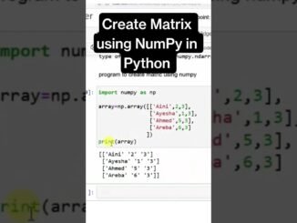Master Matrix Creation in Python NumPy! #python #ai