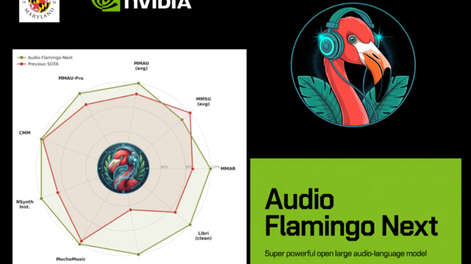 NVIDIA and the University of Maryland Researchers Released Audio Flamingo NVIDIA and the University of Maryland Researchers Released Audio Flamingo Next (AF-Next): A Super Powerful and Open Large Audio-Language Model
