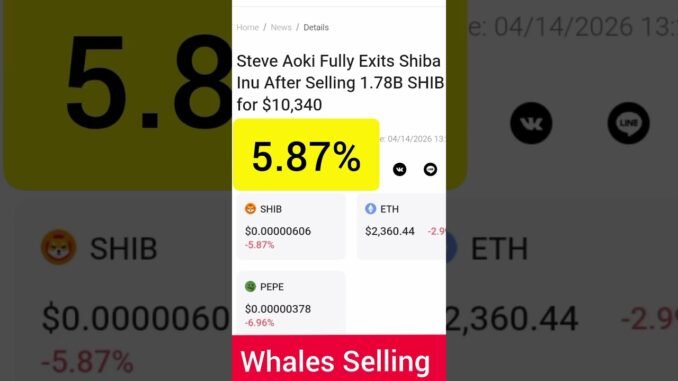 SHIBA INU 99% Of You Poor | Whales Selling #shib #cryptocurrency #crypto