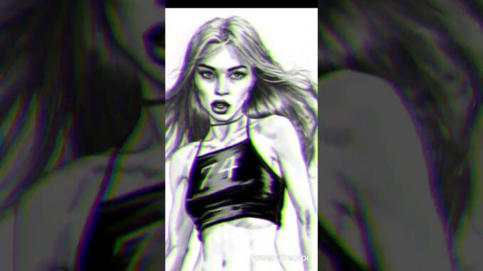 She's burning up... #sketch #portrait #model #grok #ai #drawing