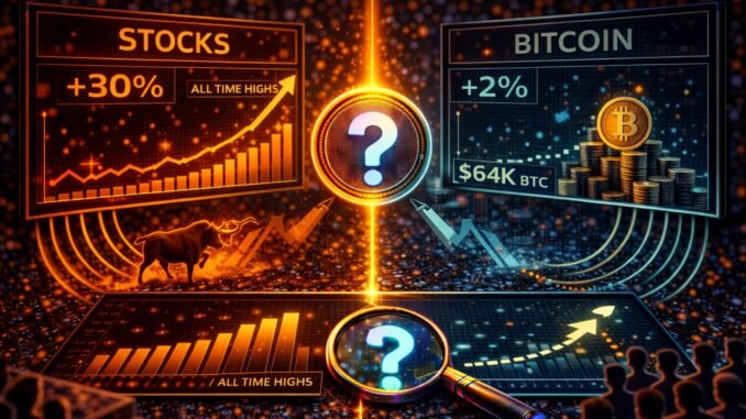 Stocks Are At All-Time Highs, Bitcoin Is Lagging: Is BTC Late To The Rally?