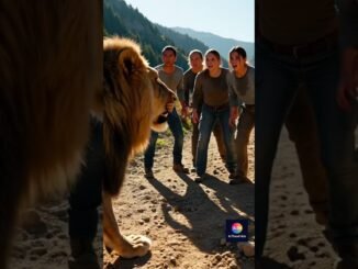 সিংহ দেখে মানুষের ভয়।#shorts #ai #grokai #grok